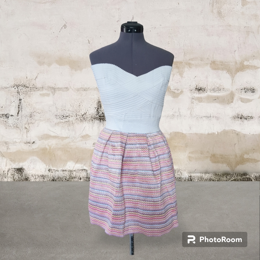 Neslay Designer Multicolor Bandage Wrap Fit & Flare Dress Size Small NWT